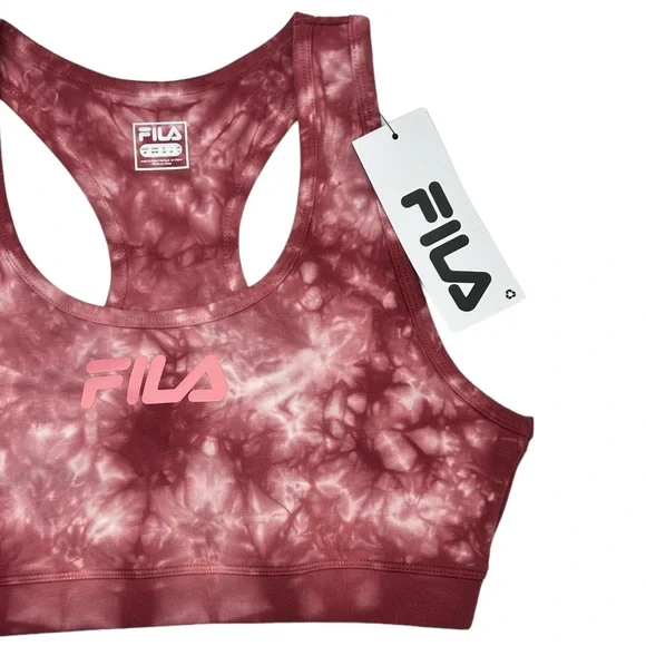FILA Women’s Dark Raspberry Dream Cotton Light Support Sports Bra Size M L XL - Picture 3 of 10